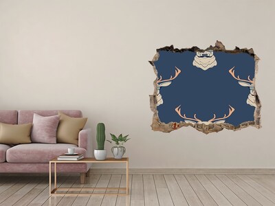 Díra 3D fototapeta nálepka Jelen ve slunečních brýlích