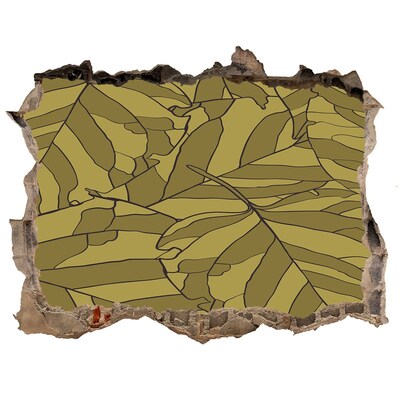 3D díra na zeď Listy v betonu