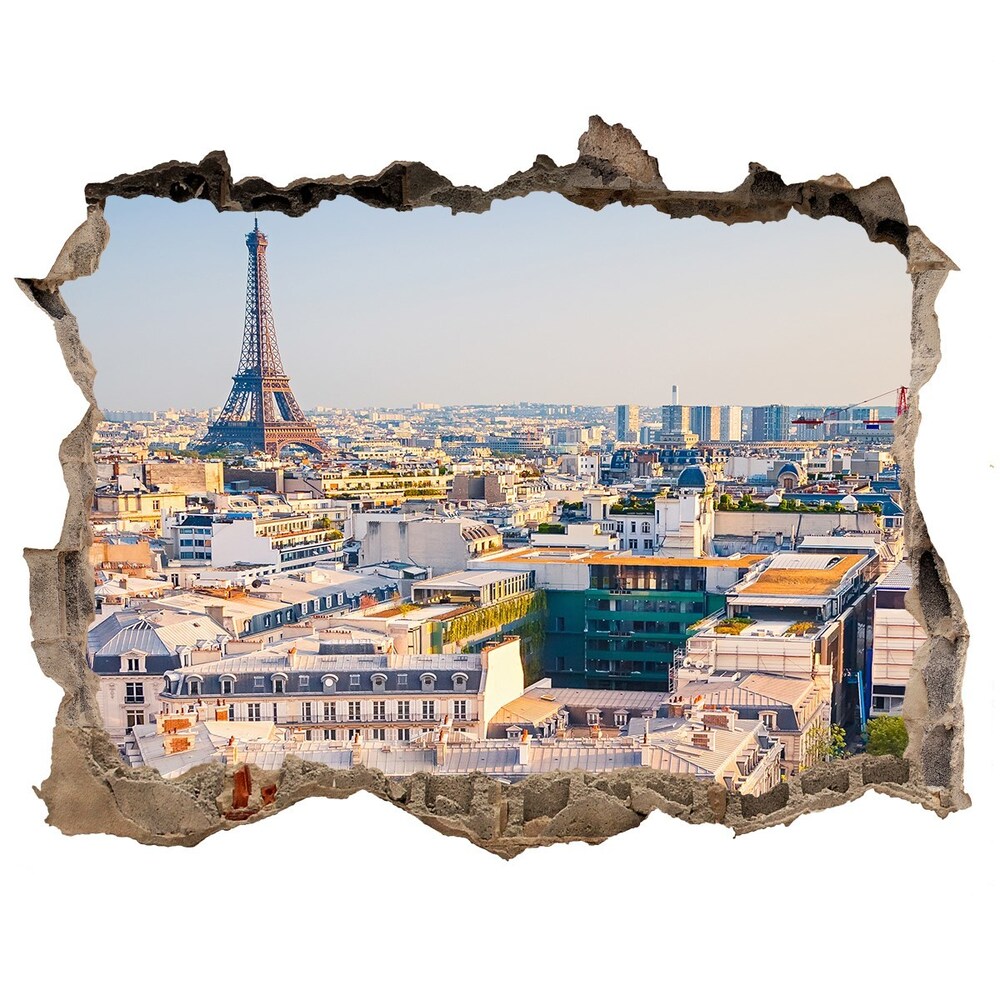 Fototapeta díra na zeď 3D nálepka Paříž