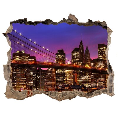 Fototapeta díra na zeď 3D Manhattan západ