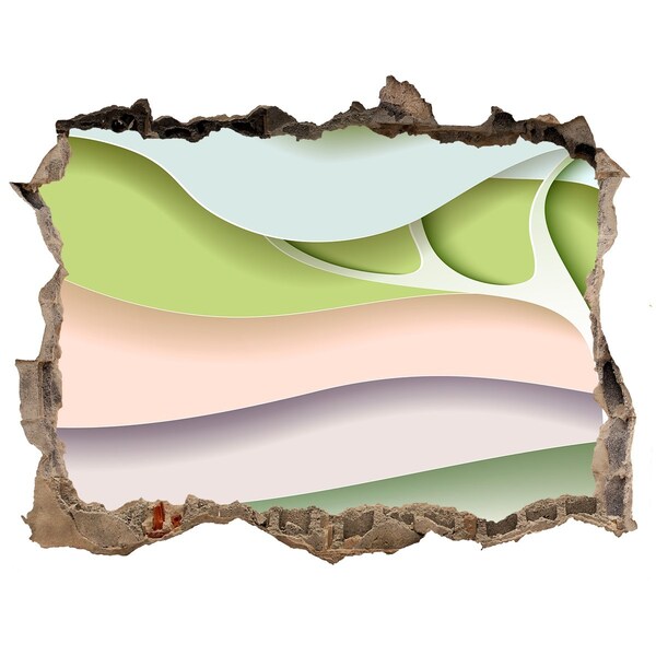 Díra 3D fototapeta nálepka Rozbitá zeď s výhledem na krajinu