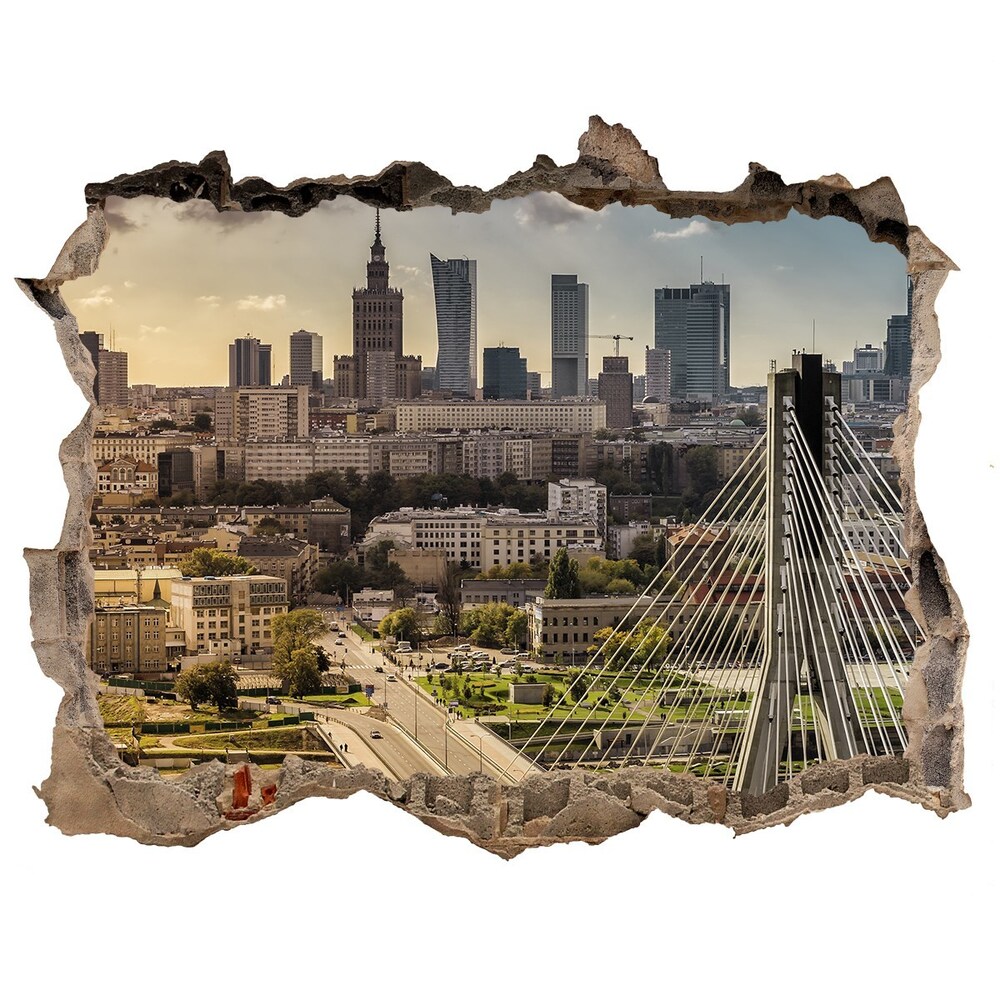 Fototapeta díra na zeď 3D Varšava Polsko
