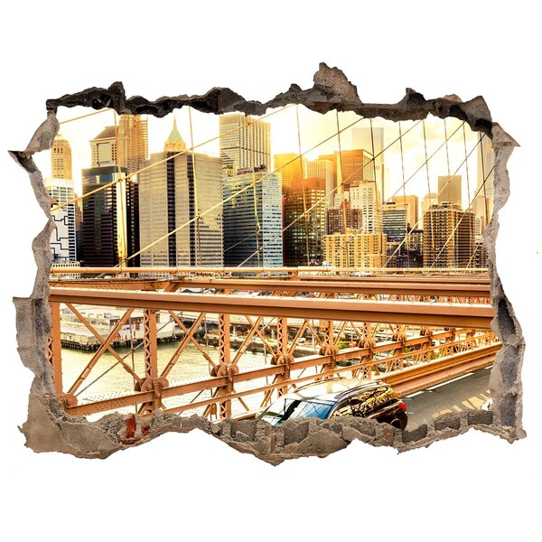 Fototapeta díra na zeď 3D Brooklynský most při západu slunce
