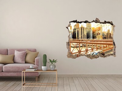 Fototapeta díra na zeď 3D Brooklynský most při západu slunce