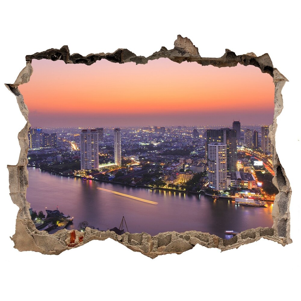 Fototapeta díra na zeď 3D Bangkok západ
