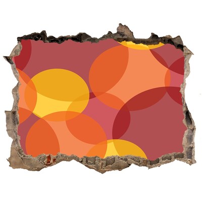 Díra 3D fototapeta na stěnu Barevné kruhy na betonovém pozadí