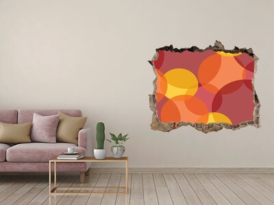 Díra 3D fototapeta na stěnu Barevné kruhy na betonovém pozadí