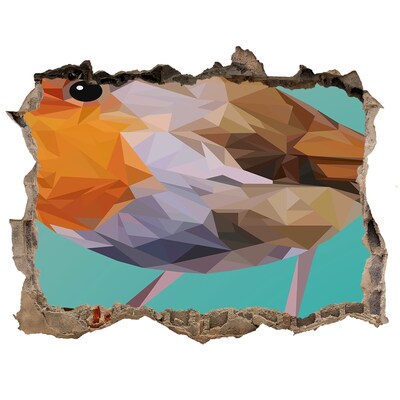 Díra 3D fototapeta nálepka Pták v díře ve zdi