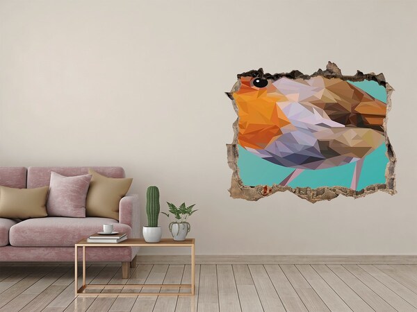 Díra 3D fototapeta nálepka Pták v díře ve zdi
