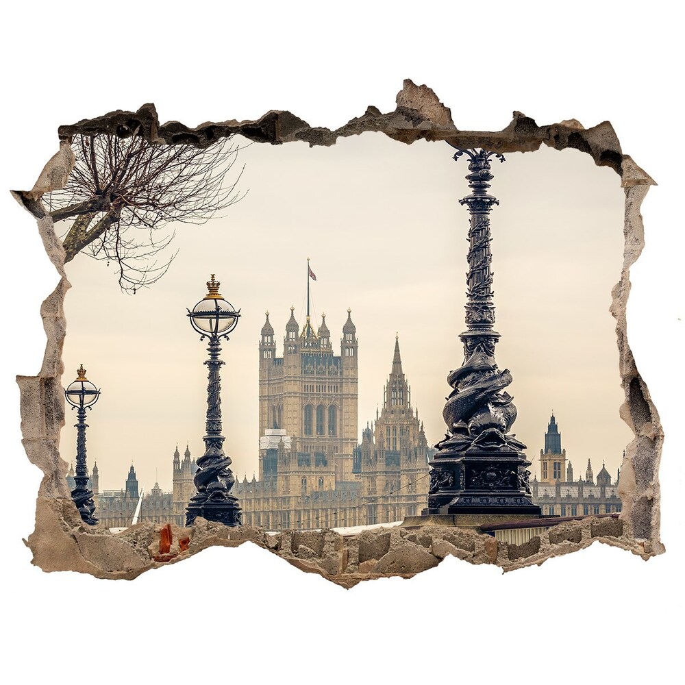 Fototapeta díra na zeď 3D Londýn podzim