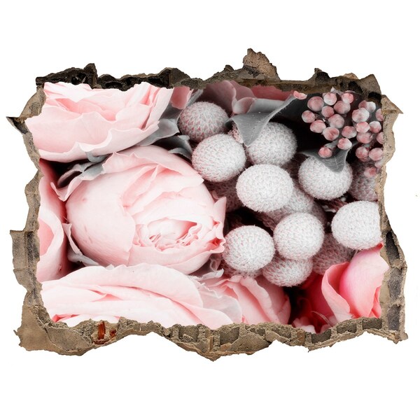 Samolepící díra nálepka Květinový ráj za zdí