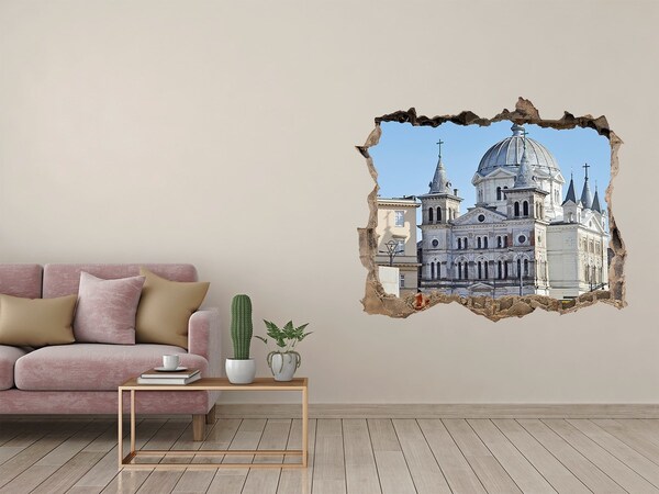 Fototapeta díra na zeď 3D Historická katedrála ve městě