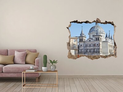 Fototapeta díra na zeď 3D Historická katedrála ve městě