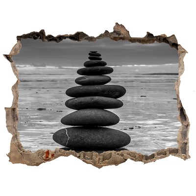 Díra 3D fototapeta nálepka Kamenné věže na pláži