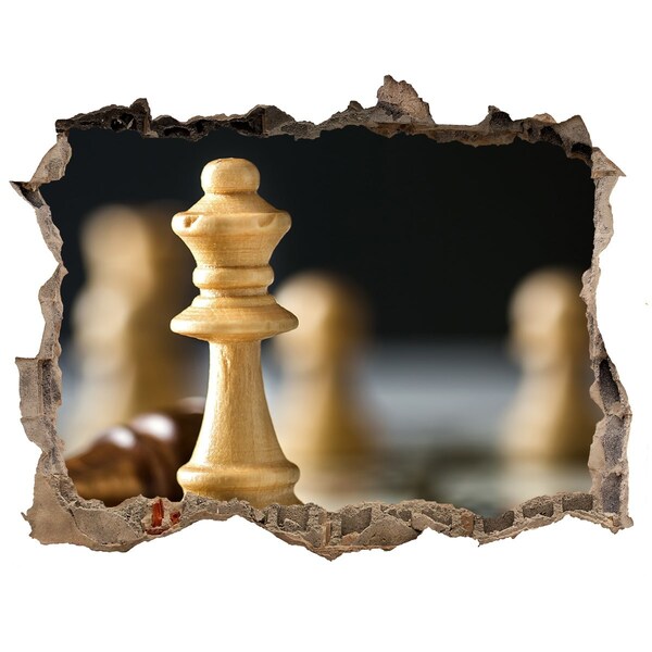 Foto fotografie díra na zeď Hraní šachů dírou ve zdi