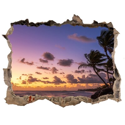Nálepka fototapeta 3D výhled Západ slunce na pláži