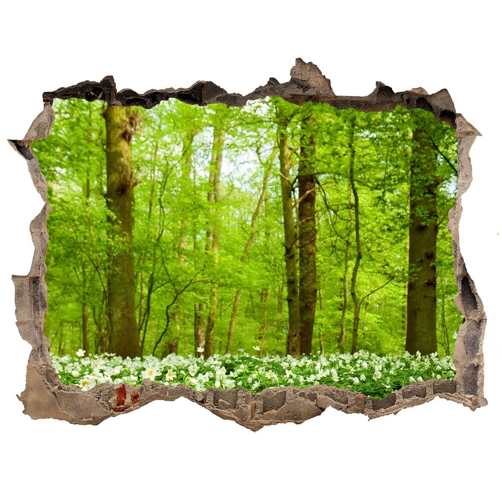 Nálepka fototapeta 3D výhled Květiny v lesem