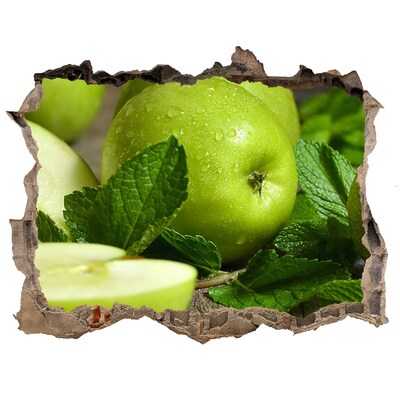 Samolepící nálepka beton Zelená jablka v zahradě