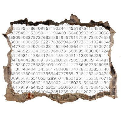 Fotoobraz díra na stěnu nálepka Binární kod