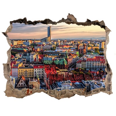 Fototapeta díra na zeď 3D Pohled na město z ptačí perspektivy