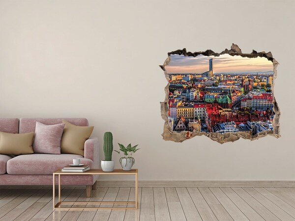 Fototapeta díra na zeď 3D Pohled na město z ptačí perspektivy