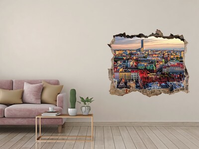 Fototapeta díra na zeď 3D Pohled na město z ptačí perspektivy