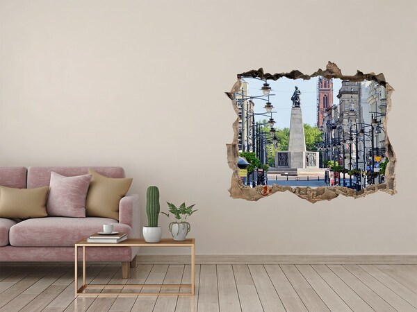 Fototapeta díra na zeď 3D Ulice s památníkem