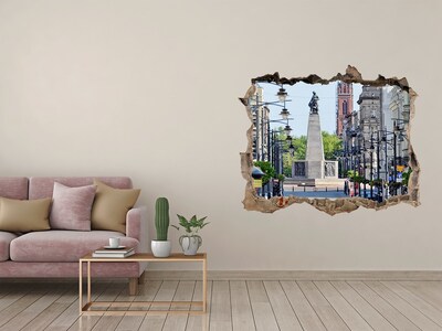 Fototapeta díra na zeď 3D Ulice s památníkem