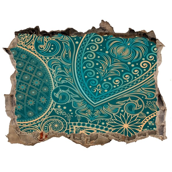 Fotoobraz díra na stěnu Zelený bohémský vzor