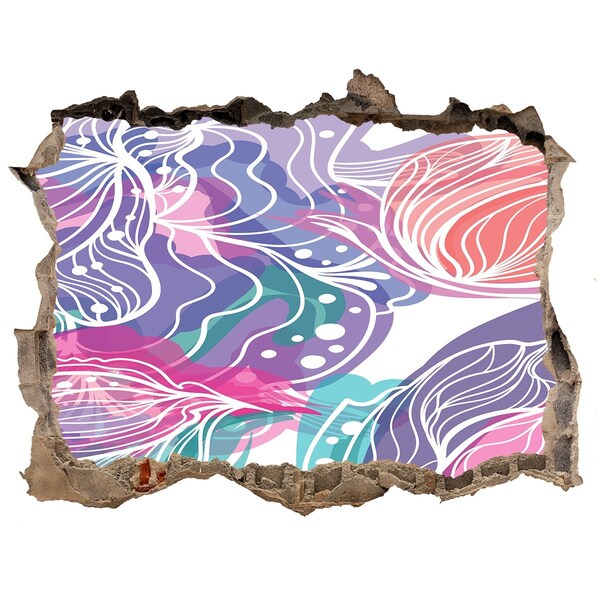 3D díra na zeď Díra ve zdi Květinové vzory