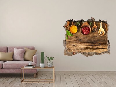 Samolepící nálepka Kuchyňské koření na dřevěné desce