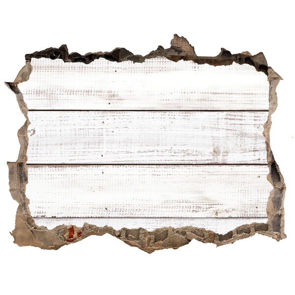 Fotoobraz díra na stěnu Dřevěná deska v díře ve zdi