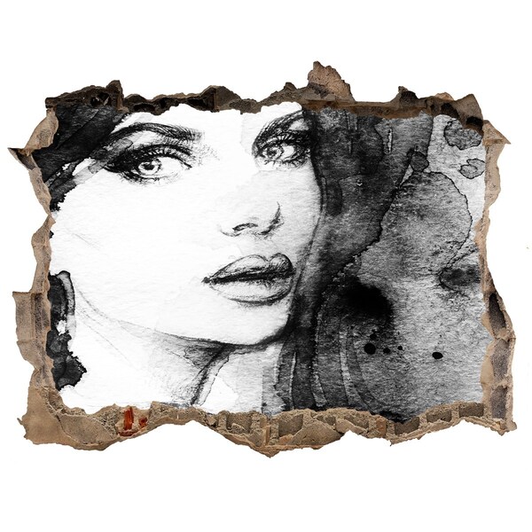 Fototapeta díra na zeď Portrét v díře ve zdi