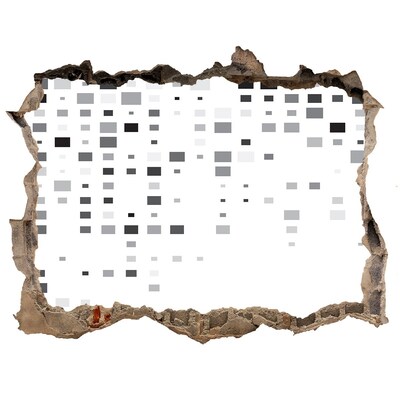 Samolepící díra zeď Zchátralá zeď s digitálním vzorem