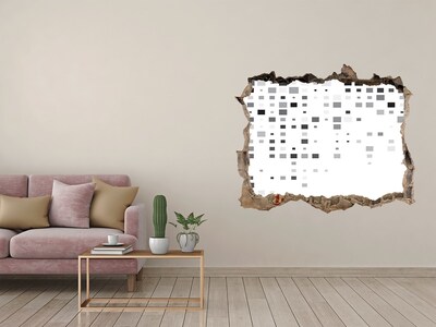 Samolepící díra zeď Zchátralá zeď s digitálním vzorem