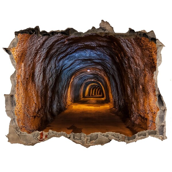 Fototapeta díra na zeď 3D Tajemný tunel v horách