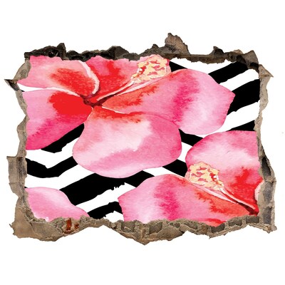 3D díra na zeď Květinová díra ve zdi