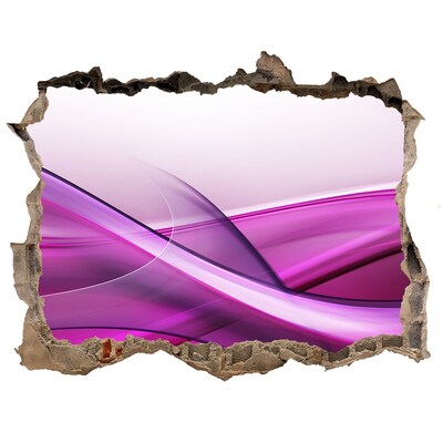 Samolepící díra zeď 3D Vlna v odstínech fialové