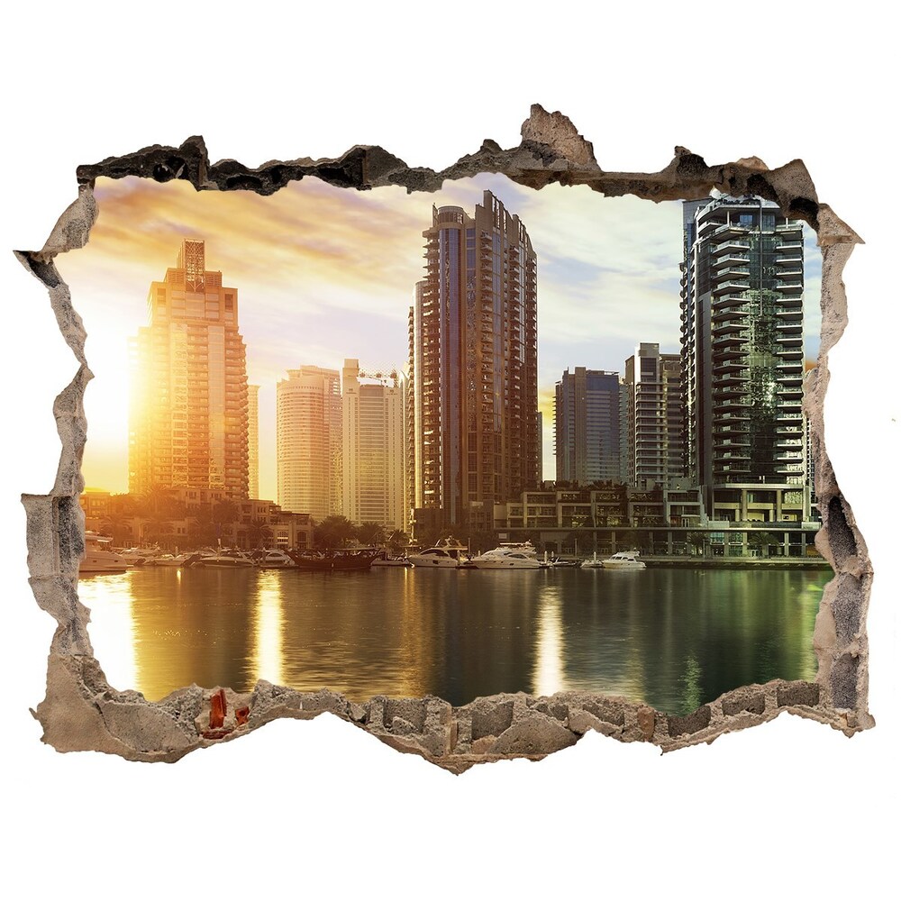 Fototapeta díra na zeď 3D Dubaj západ slunce