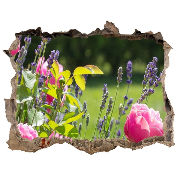 Samolepící díra na stěnu Květinový ráj za zdí