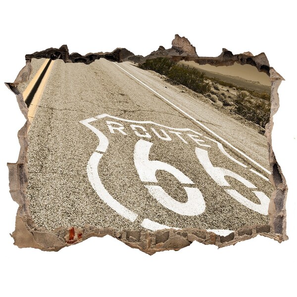Fototapeta díra na zeď Route 66 v betonu