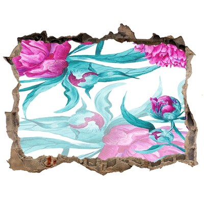 3D díra na zeď Květinová zahrada za zdí