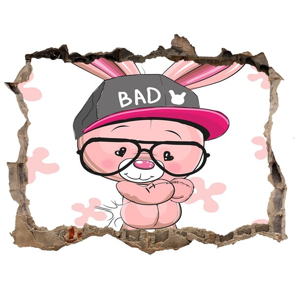 Samolepící nálepka na zeď Zajíček v klobouku