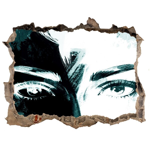 Samolepící díra zeď 3D Oči v betonu