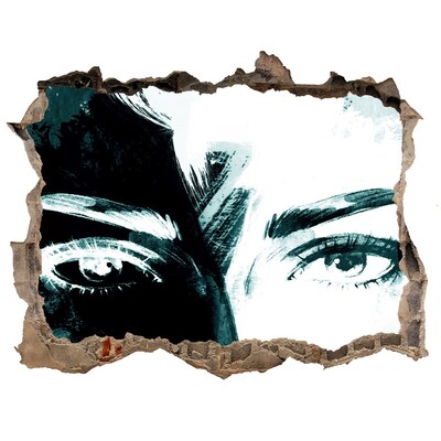 Samolepící díra zeď 3D Oči v betonu