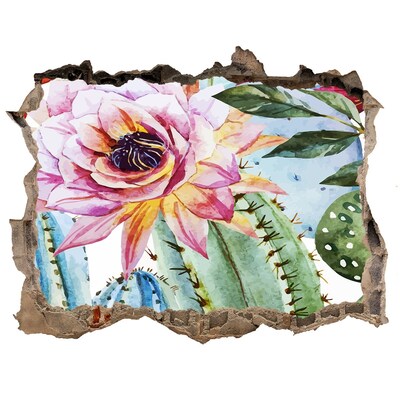 3D díra nálepka Kaktusy a květiny