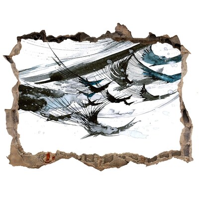 Samolepící díra zeď 3D Moderní abstrakce v díře