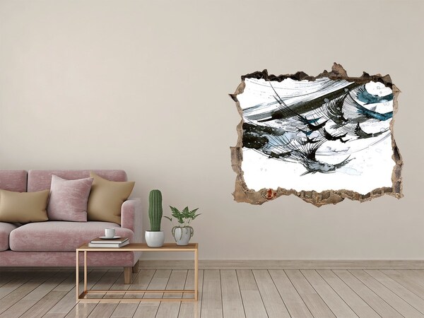 Samolepící díra zeď 3D Moderní abstrakce v díře