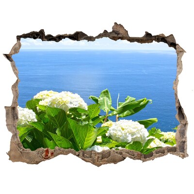 Nálepka fototapeta 3D Květiny nad mořem