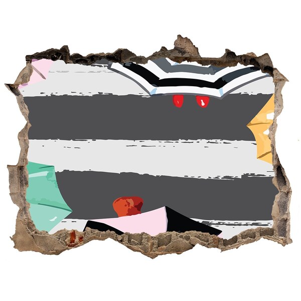 Fotoobraz díra na stěnu Tajemná pláž se slunečníky